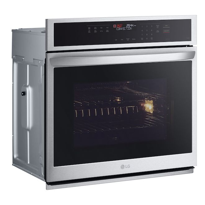 LG Stainless Steel 30-in 4.7-ft³ Fan Convection Single Wall Oven with AirFry