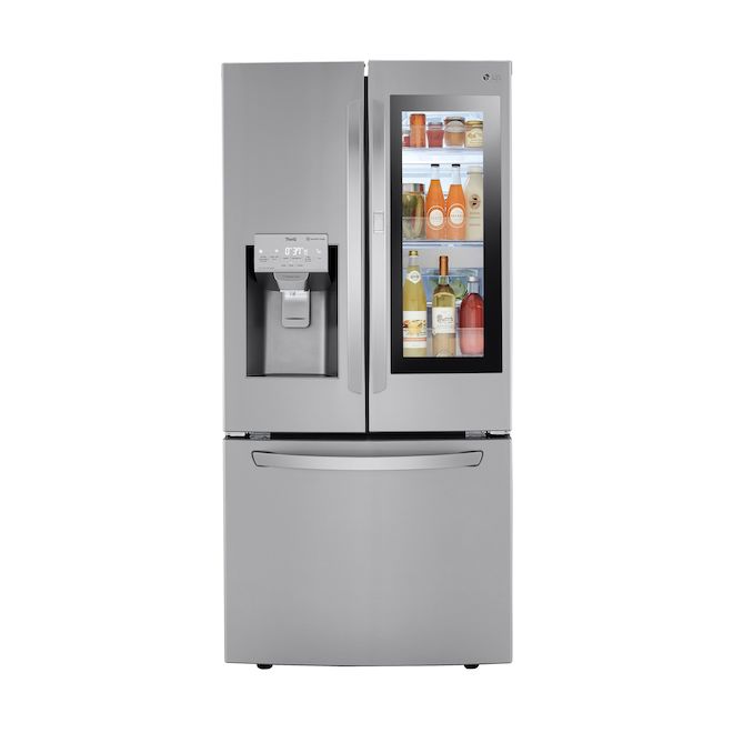 LG Instaview 33-in 25.1-cu ft Door-in-Door French Door Bottom Freezer ...