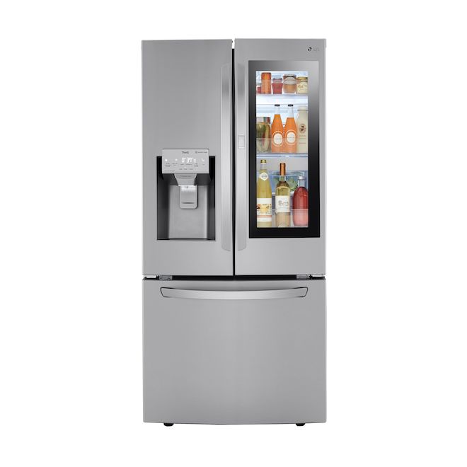 LG Instaview 33-in 25.1-cu ft Door-in-Door French Door Bottom Freezer Refrigerator