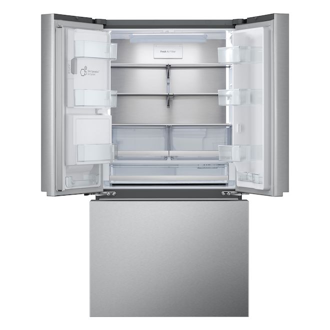 LG 36-in Stainless Steel Bottom Freezer French Door Refrigerator - External Ice Dispenser