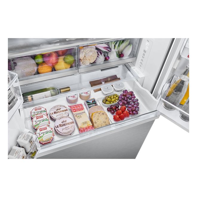 LG 36-in Stainless Steel Bottom Freezer French Door Refrigerator ...