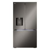 LG 36-in Black Stainless Steel Bottom Freezer French Door Refrigerator - External Ice Dispenser