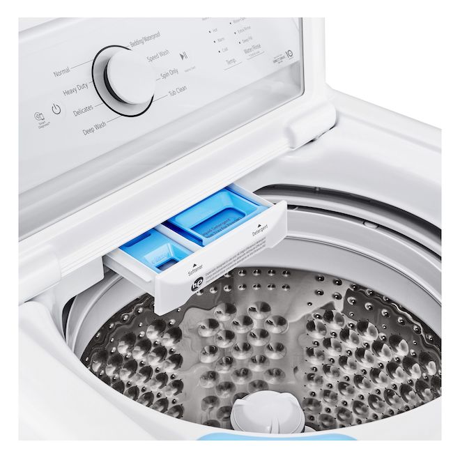 LG 27-in 4.8-cu ft White 4-Way Agitator Top Load Washer