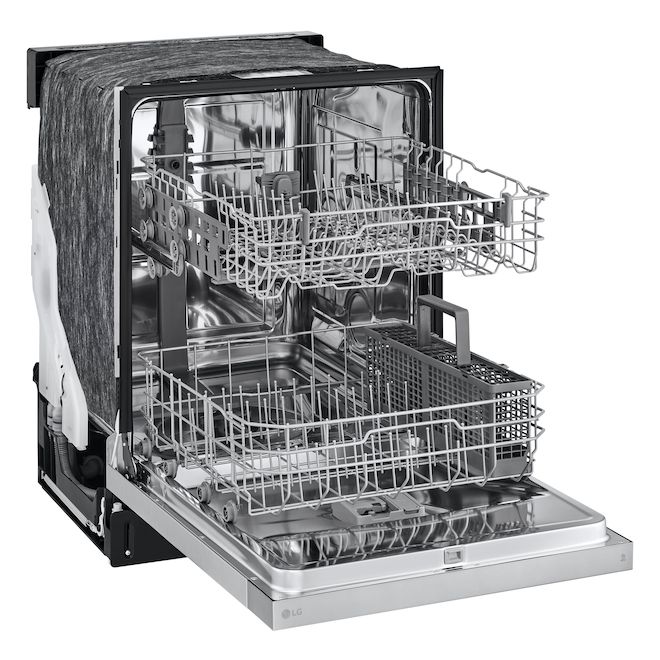 LG 24-in 2-Rack Platinum Built-In Dishwasher with Dynamic Dry