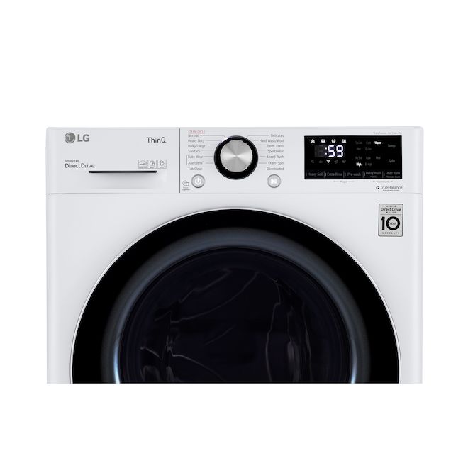 LG 2.6-ft³ High Efficiency Stackable Steam Cycle Front-Load Washer White ENERGY STAR®