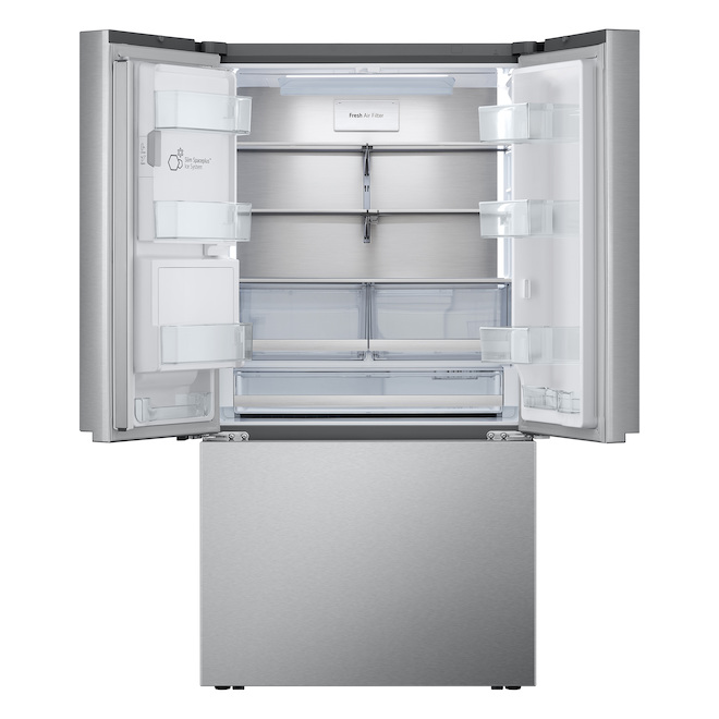 LG 30.7-ft³ 3-Door 36-in Standard French Door Refrigerator Ice Maker Stainless Steel ENERGY STAR®