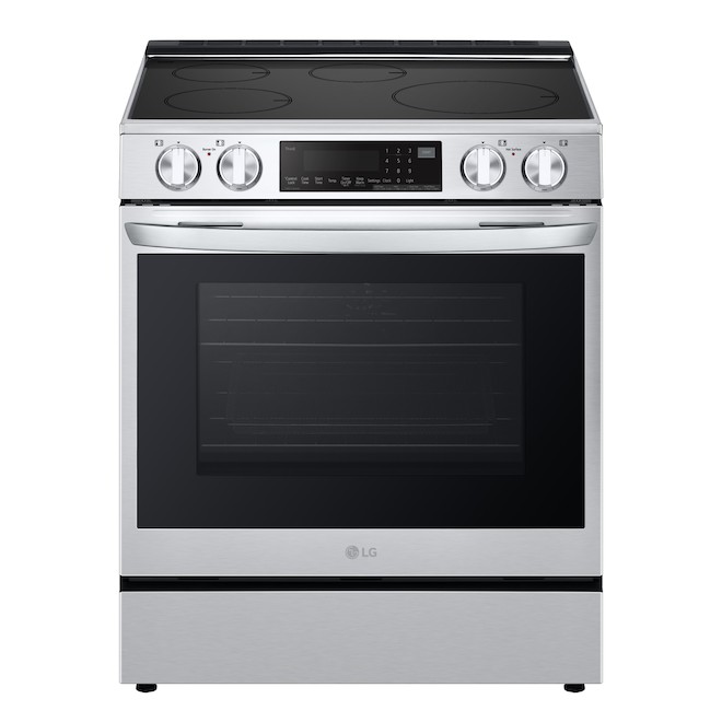 LG 4-Element Smooth Surface 6.3-Ft³ Steam and Self-Cleaning Convection Oven Slide-In Induction Range Stainless Steel