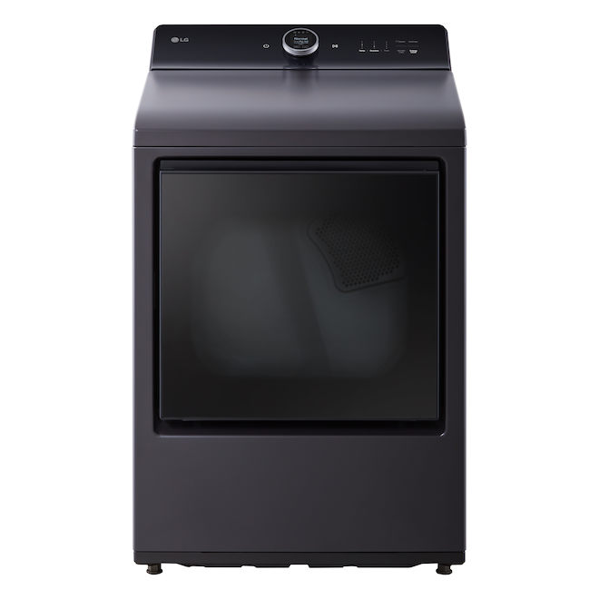 Sécheuse électrique intelligente LG noire 7,3 pi³ évent externe porte battante réversible et capteur IA/cycle vapeur