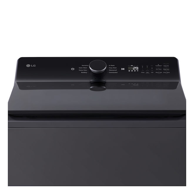 LG 6.1-ft³ Mega Capacity HE Smart Top Load Washer with 4/Way Agitator, EasyUnload and AI Sensing - Matte Black