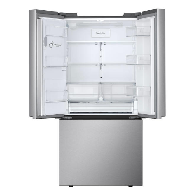 Réfrigérateur deux portes profondeur comptoir LG 20,2 pi³ avec distributeur externe glace/eau, acier inoxydable