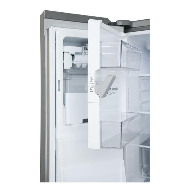 Réfrigérateur deux portes profondeur comptoir LG 20,2 pi³ avec distributeur externe glace/eau, acier inoxydable