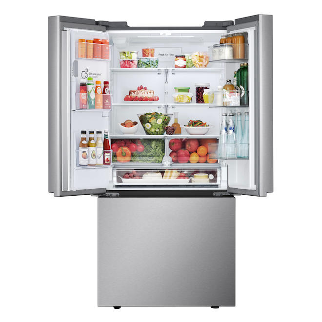 Réfrigérateur deux portes profondeur comptoir LG 20,2 pi³ avec distributeur externe glace/eau, acier inoxydable