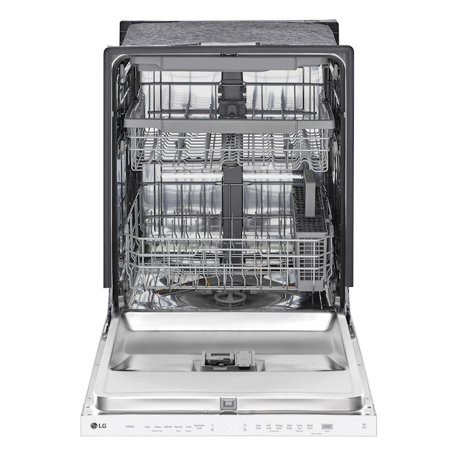 LG 24-in 48 dB White 3rd Rack QuadWashPro Hidden Controls Built-In Dishwasher - ENERGY STAR®