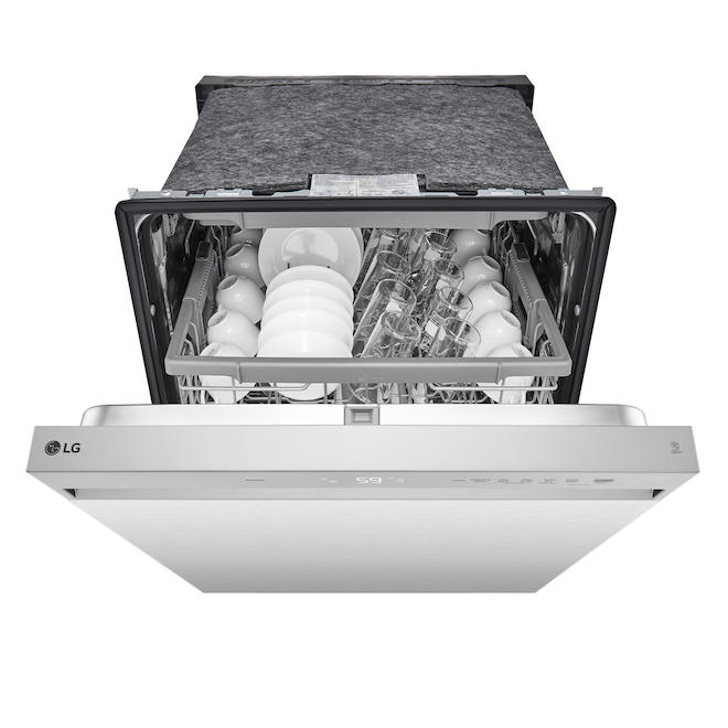 LG 24-in 48 dB White 3rd Rack QuadWashPro Hidden Controls Built-In Dishwasher - ENERGY STAR®