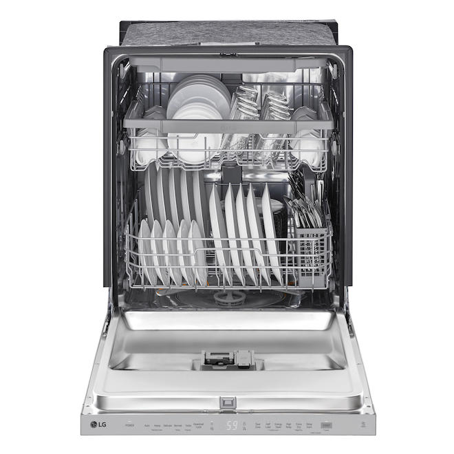 LG 24-in 48 dB Stainless Steel QuadWash Hidden Controls Built-In Dishwasher - ENERGY STAR®