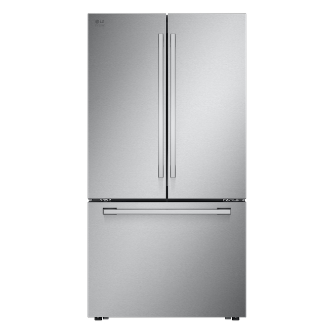 LG 26.5-cu.ft. Refrigerator French Doors and Bottom Freezer - Water Dispenser - Stainless Steel