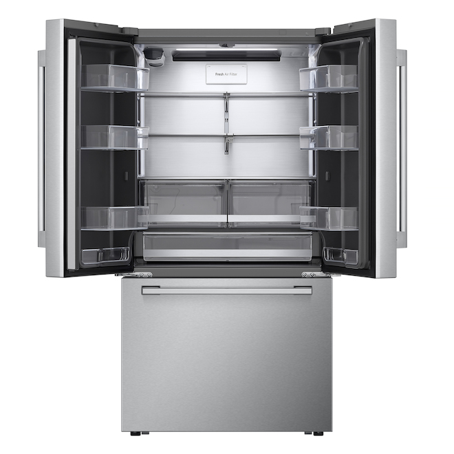 LG 26.5-cu.ft. Refrigerator French Doors and Bottom Freezer - Water Dispenser - Stainless Steel