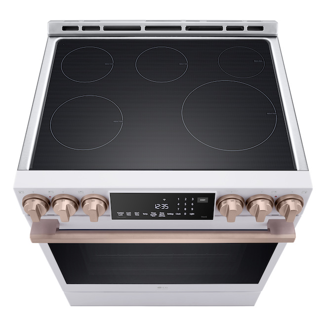 LG Studio 6.3-ft³ Induction Range Self-Cleaning 5-Element - White