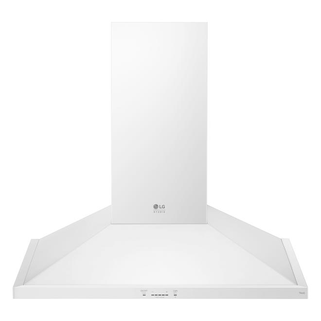 LG Studio Wall-Mount Chimney Hood 600-CFM 5-Speed - Essence White
