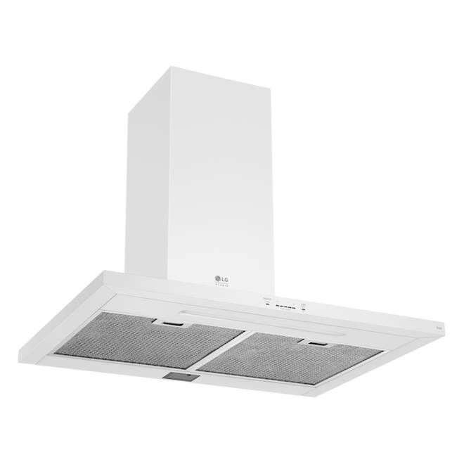 LG Studio Wall-Mount Chimney Hood 600-CFM 5-Speed - Essence White
