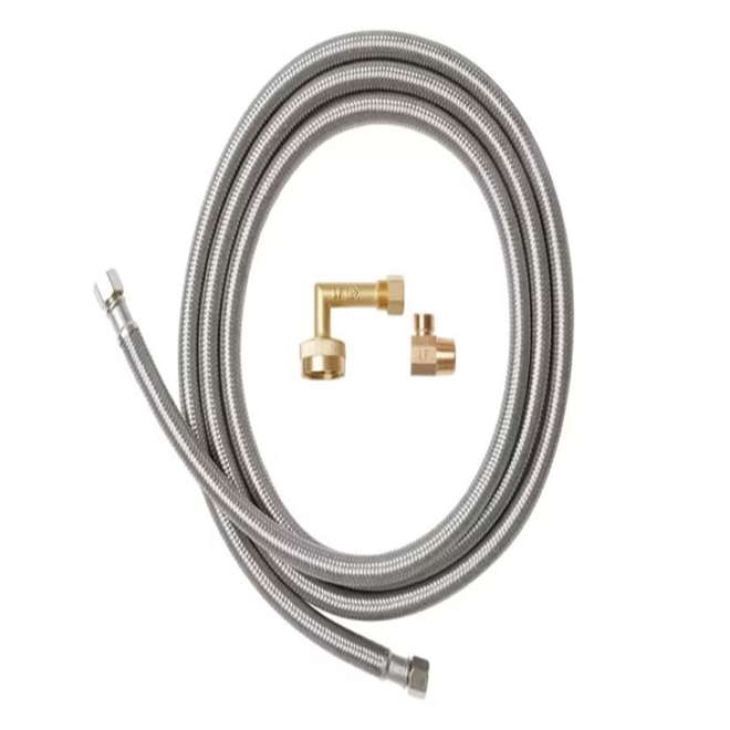 Trousse de boyau d'entrée d'eau universelle pour lave-vaisselle LG 7,8 pi en acier inoxydable