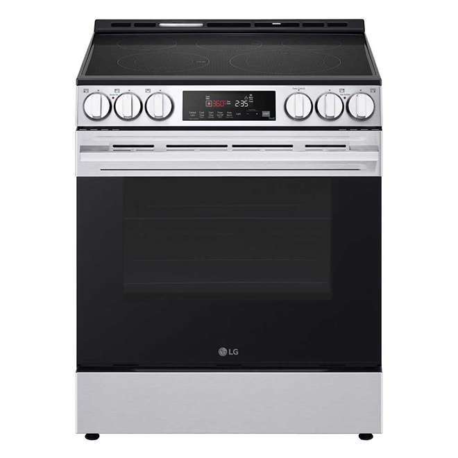 LG Smart Electric Range 30-in with 5 Elements and Front Control Knobs 6.3-cu-ft - Stainless Steel