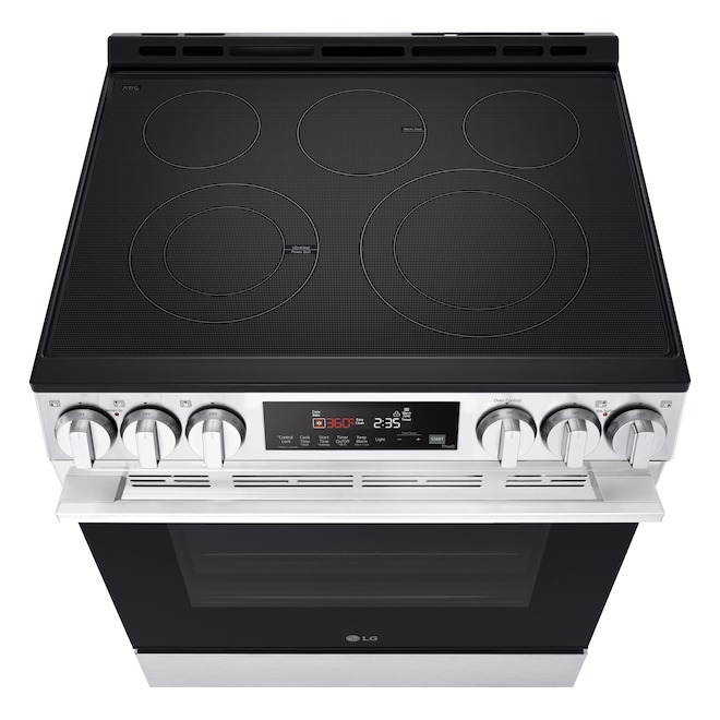 LG Smart Electric Range 30-in with 5 Elements and Front Control Knobs 6.3-cu-ft - Stainless Steel