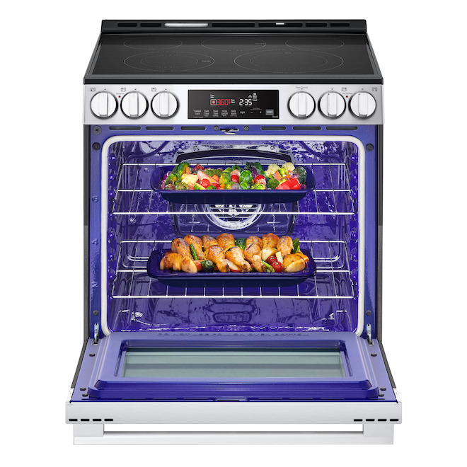 LG Smart Electric Range 30-in with 5 Elements and Front Control Knobs 6.3-cu-ft - Stainless Steel