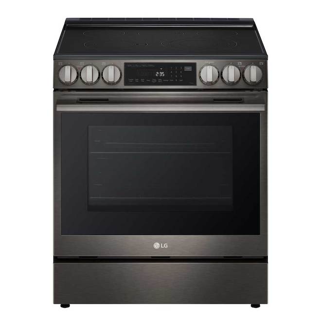 LG 6.3-ft³ Single Oven 5-Element Smooth Surface Electric Slide-In Range - Black Stainless Steel