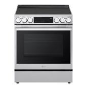 Cuisinière électrique à encastrer à un four LG 6,3 pi³ surface lisse 5 éléments, acier inoxydable noir