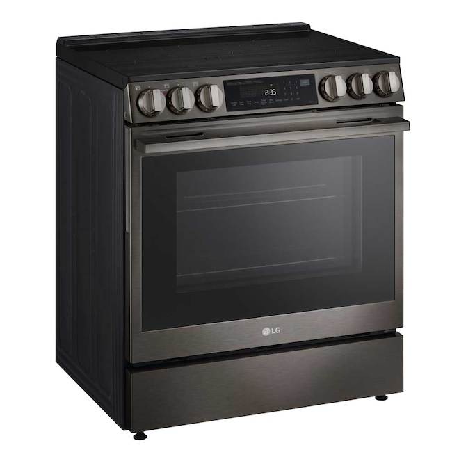 LG 6.3-ft³ Single Oven 5-Element Smooth Surface Electric Slide-In Range - Black Stainless Steel