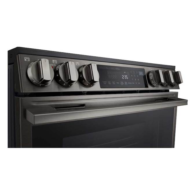 LG 6.3-ft³ Single Oven 5-Element Smooth Surface Electric Slide-In Range - Black Stainless Steel