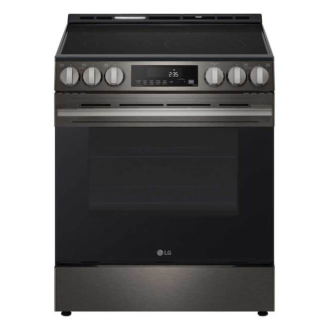 LG 6.3-ft³ Single Oven 5-Element Smooth Surface Electric Slide-In Range - Black Stainless Steel