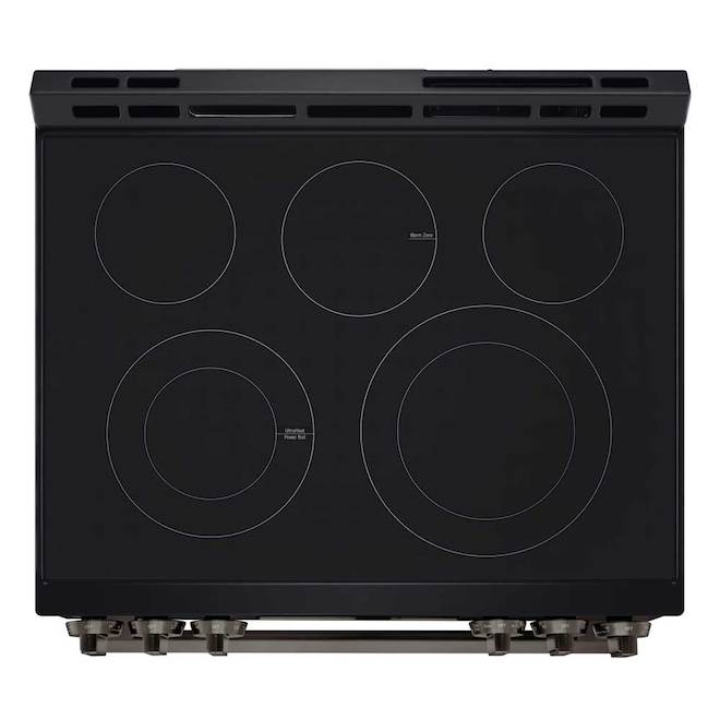 LG 6.3-ft³ Single Oven 5-Element Smooth Surface Electric Slide-In Range - Black Stainless Steel