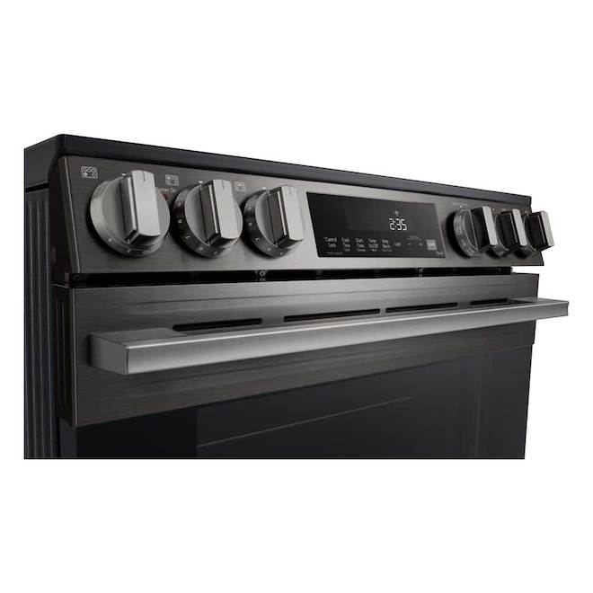 LG 6.3-ft³ Single Oven 5-Element Smooth Surface Electric Slide-In Range - Black Stainless Steel