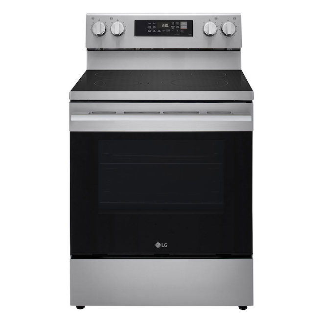 LG 6.3-ft³ Single Convection Oven 5-Element Smooth Surface Freestanding Electric Range - Stainless Steel
