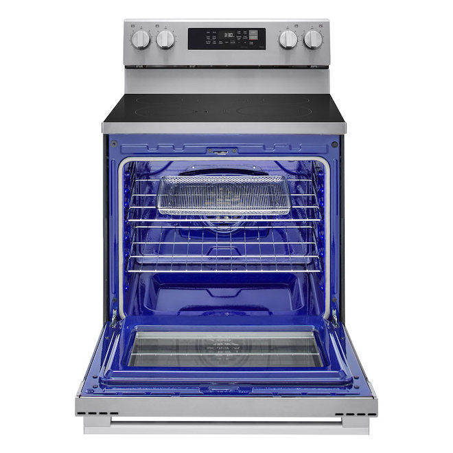LG 6.3-ft³ Single Convection Oven 5-Element Smooth Surface Freestanding Electric Range - Stainless Steel