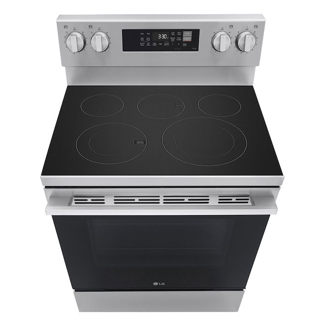 LG 6.3-ft³ Single Convection Oven 5-Element Smooth Surface Freestanding Electric Range - Stainless Steel