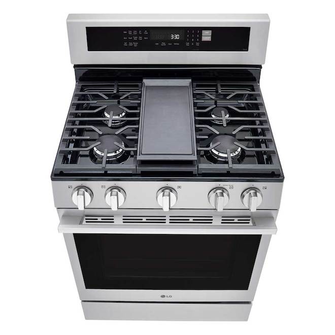 LG 6.3-ft³ 5-Burner Stainless Steel Gas Convection Range w/ Air Fryer