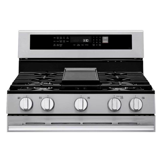 LG 6.3-ft³ 5-Burner Stainless Steel Gas Convection Range w/ Air Fryer
