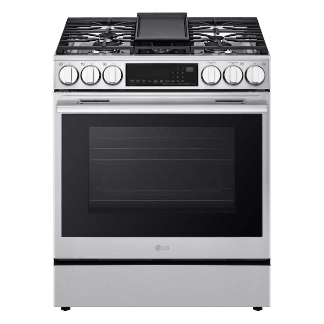 LG 6.3-ft³ 5-Burner Stainless Steel Slide-In Convection Gas Range w/ Air Fryer