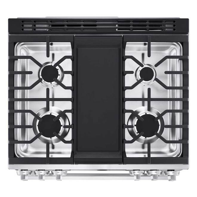 LG 6.3-ft³ 5-Burner Stainless Steel Slide-In Convection Gas Range w/ Air Fryer