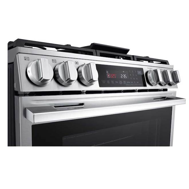 LG 6.3-ft³ 5-Burner Stainless Steel Slide-In Convection Gas Range w/ Air Fryer