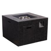 Propane Outdoor Fireplace - Square - 50,000 BTU - Black