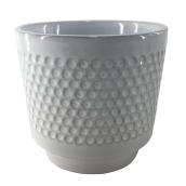 Pot à fleurs en argile vernie, motif texturé, 6