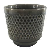 Pot en argile vernie, motif texturé, 6