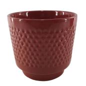 Pot à fleurs en argile vernie, motif texturé, 6