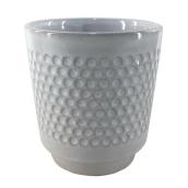 Pot à fleurs en argile vernie, motif texturé, 5
