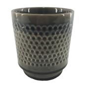 Pot en argile vernie, motif texturé, 5