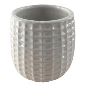 Pot à fleurs en argile vernie, motif texturé, 4